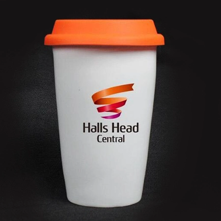 Promotional Coffee Cup for Halls Head